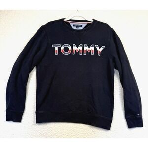 Tommy Hilfiger Spell Out Sweatshirt Blue Red White Y2K Crewneck Medium